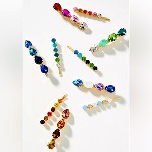 Anthropologie Multicolor Gem Hair Clips